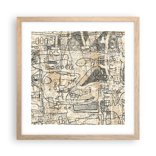Póster en marco roble claro - A la espera de ser descifrado - 40x40 cm