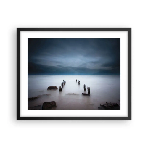 Póster en marco negro - El lago del pensamiento - 50x40 cm
