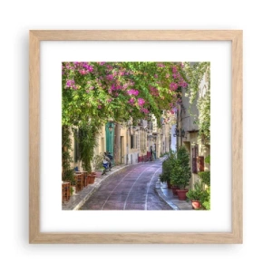 Póster en marco roble claro - Un callejón floreciente - 30x30 cm