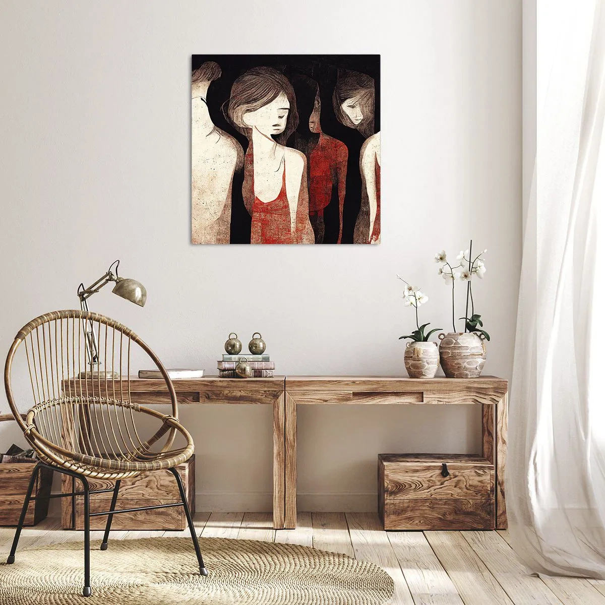 Cuadro sobre lienzo - Impresión de Imagen - Madonnas de la oscuridad - 30x30 cm