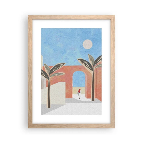 Póster en marco roble claro - Un día árabe - 30x40 cm