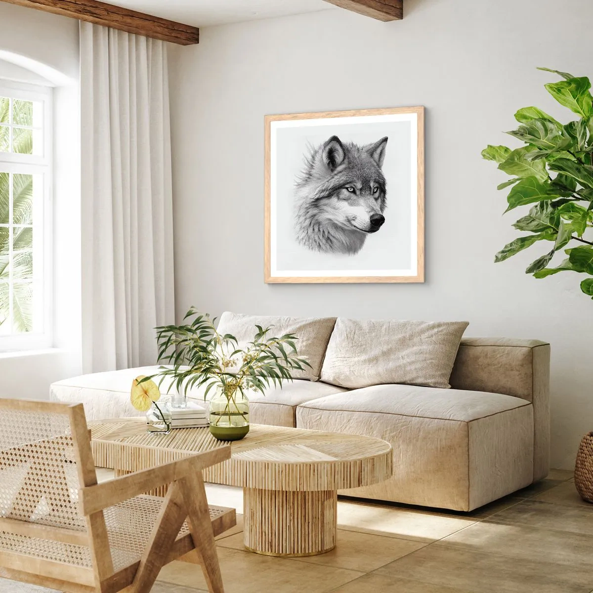 Póster en marco roble claro - Alfa - sin duda - 50x50 cm