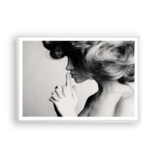 Póster en marco blanco - Escucharme a mí misma - 100x70 cm