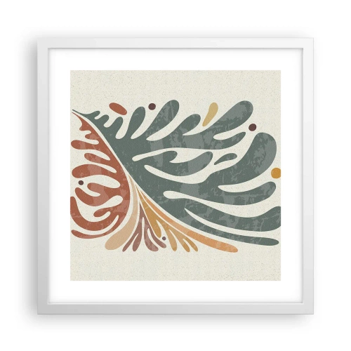 Póster en marco blanco - Hoja multicolor - 40x40 cm