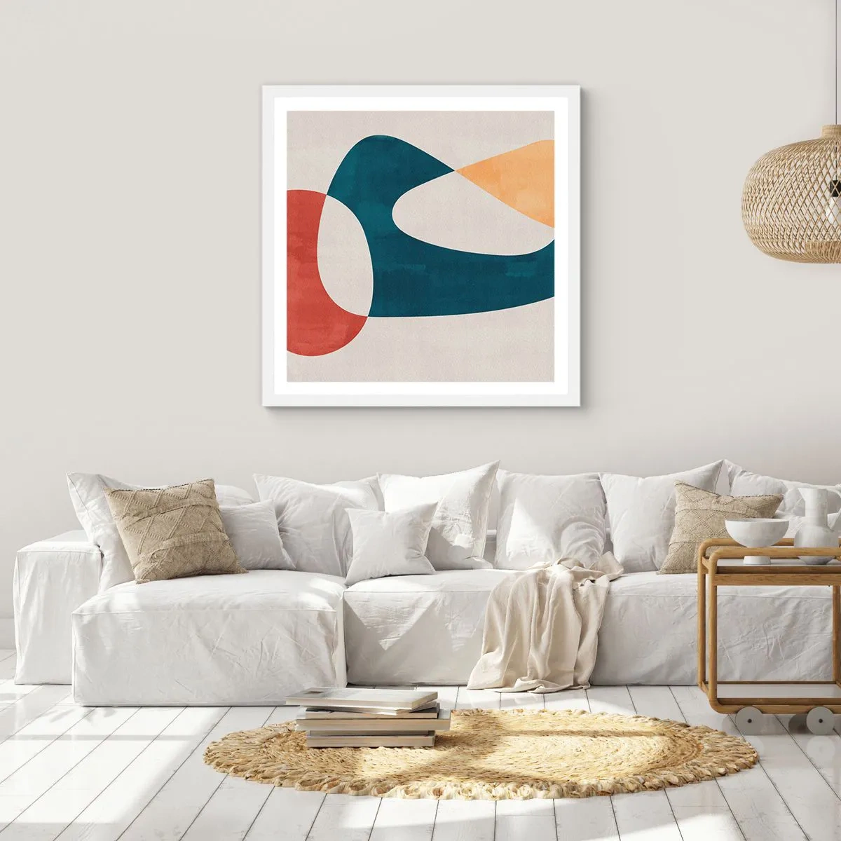 Póster en marco blanco - Influencias y metamorfosis - 40x40 cm