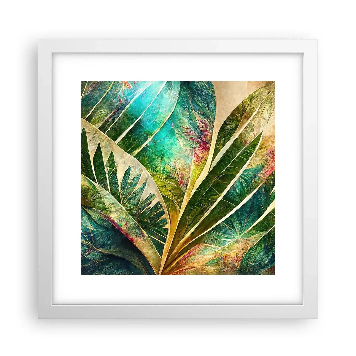 Póster en marco blanco - Los colores del trópico - 30x30 cm