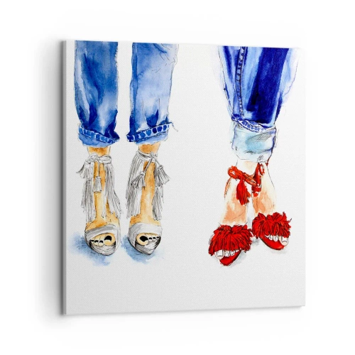 Cuadro sobre lienzo - Impresión de Imagen - ¿Por qué no vamos a dar un paseo? - 50x50 cm