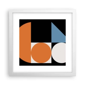 Póster en marco blanco - Diseño con figuras - 30x30 cm