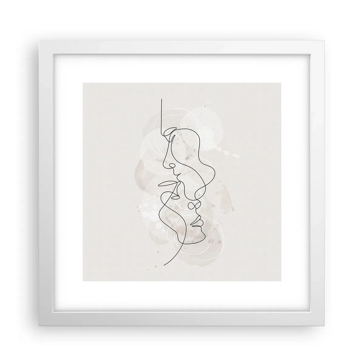 Póster en marco blanco - En un abrazo - 30x30 cm