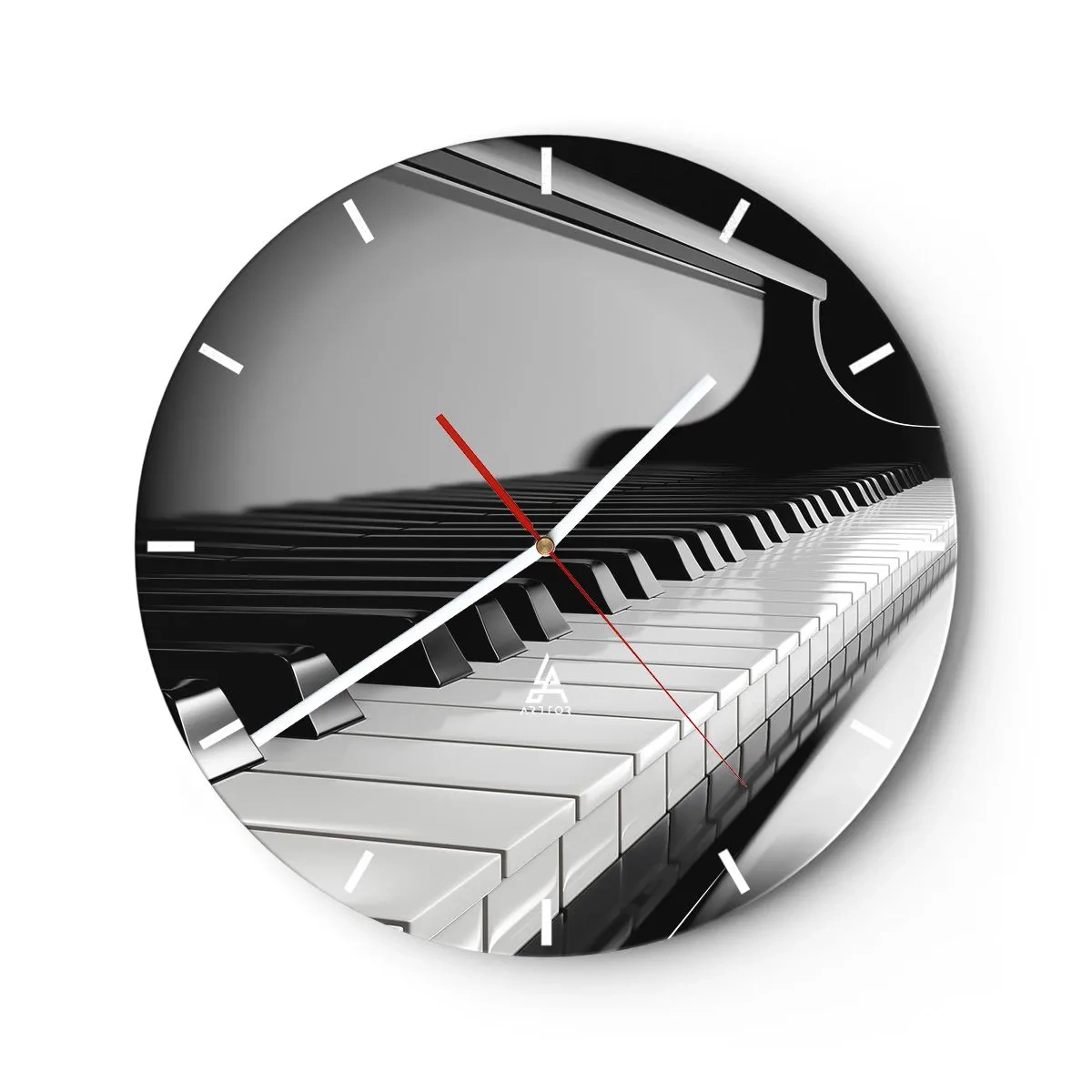 Reloj de pared - Reloj de vidrio - Armonía musical - 40x40 cm