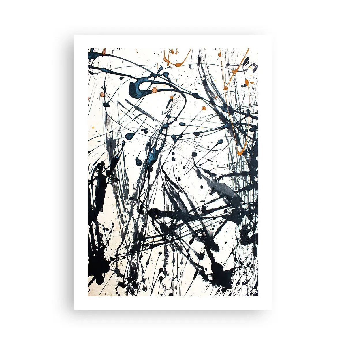 Póster - Abstracción expresiva en el estilo de la pintura gestual. - 50x70cm - Abstracción expresionista - Decoración de pared moderna para salón y dormitorio ARTTOR