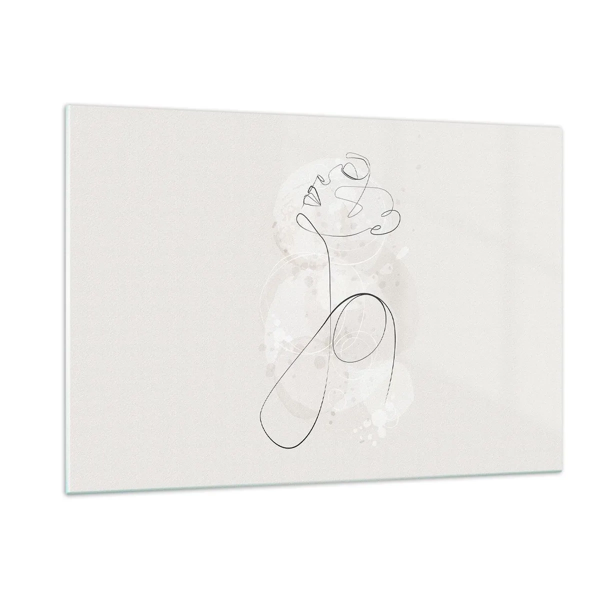 Cuadro sobre vidrio - Impresiones sobre Vidrio - Retrato abstracto en tonos blancos - 120x80cm - La espiral de la belleza - Decoración de pared moderna para salón y dormitorio ARTTOR