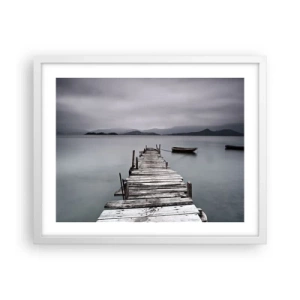 Póster en marco blanco - Mañana partimos - 50x40 cm