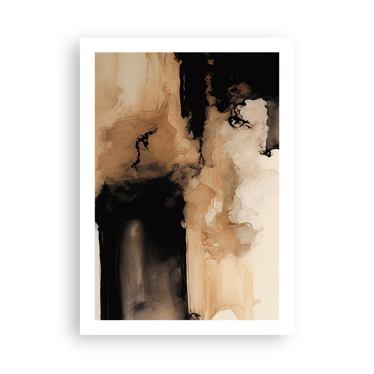Póster - Una composición abstracta en tonos cálidos de marrón. - 50x70cm - Una abstracción intrigante - Decoración de pared moderna para salón y dormitorio ARTTOR