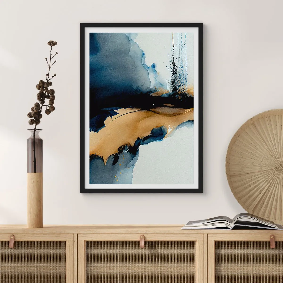 Póster en marco negro - Tras el telón - 70x100 cm