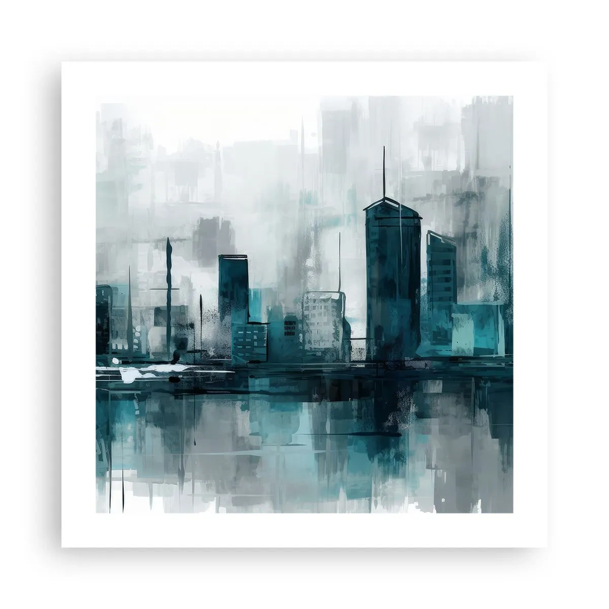Póster - Ciudad color lluvia - 50x50 cm