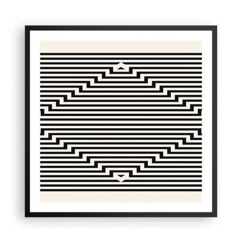 Póster en marco negro - Ilusión geométrica - 60x60 cm