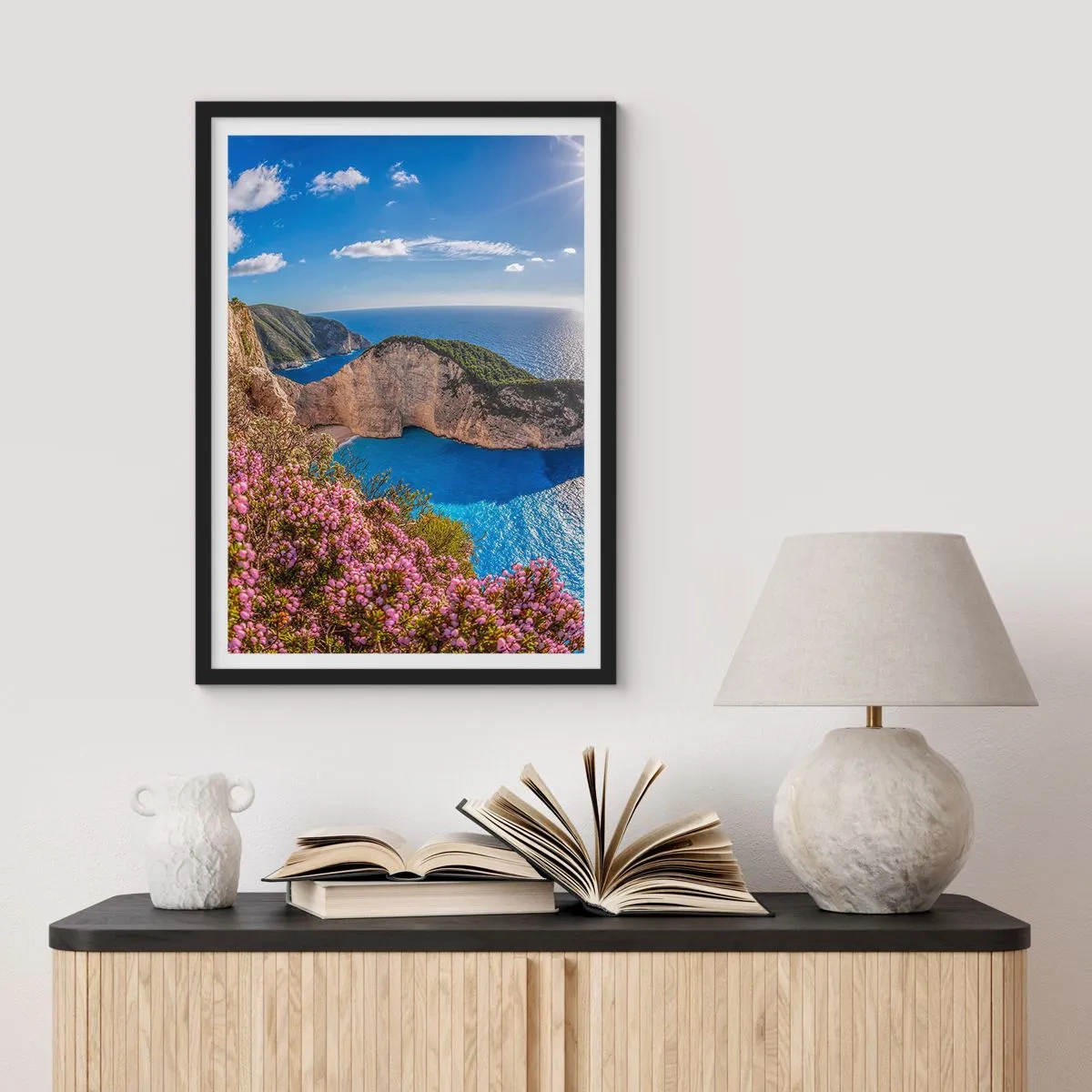Póster en marco negro - Mis grandes vacaciones en Grecia - 40x50 cm