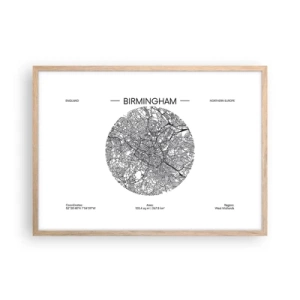 Póster en marco roble claro - Anatomía de Birmingham - 70x50 cm