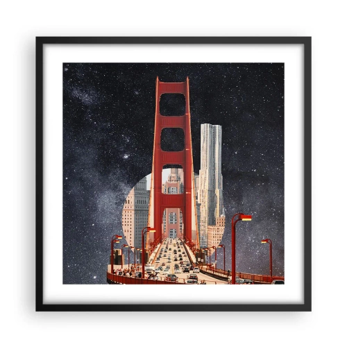 Póster en marco negro - Siempre en el centro - 50x50 cm