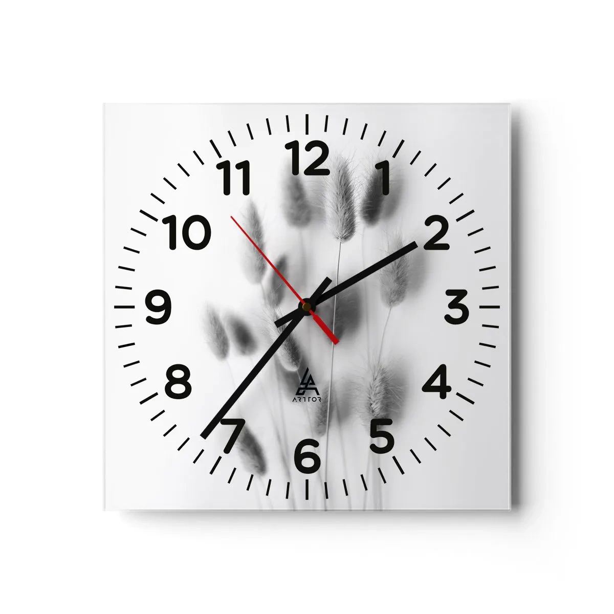 Reloj de pared - Reloj de vidrio - Esponjas naturales - 30x30 cm
