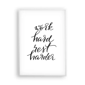 Póster en marco blanco - Balance de vida - 70x100 cm