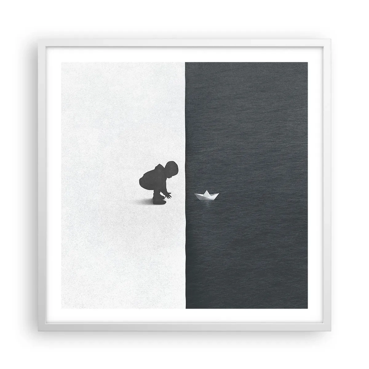 Póster en marco blanco - Una gran expedición náutica - 60x60 cm