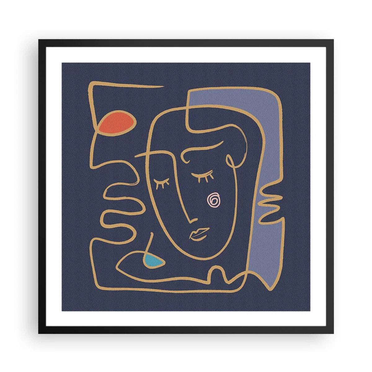 Póster en marco negro - En un maravilloso sueño - 60x60 cm