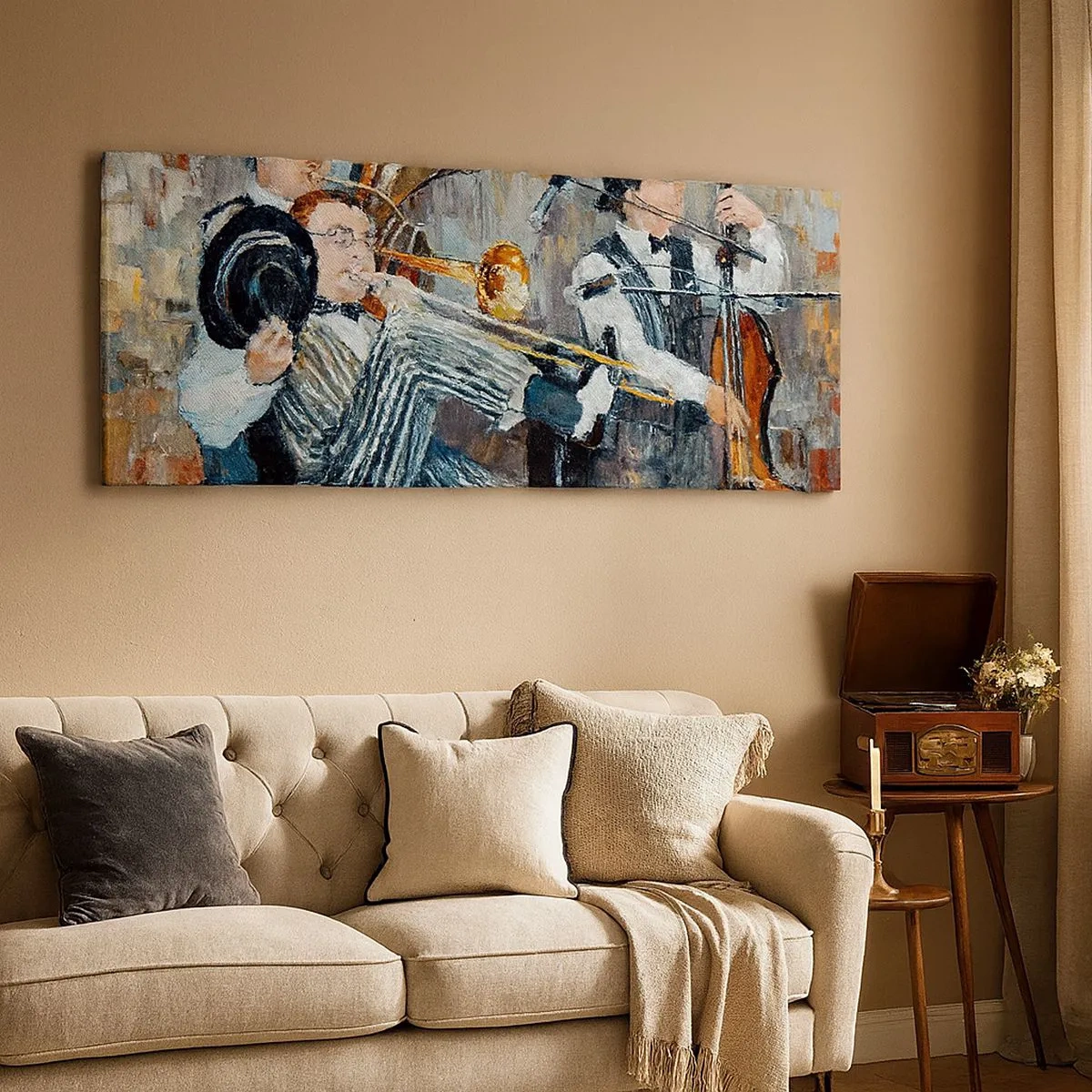 Cuadro sobre lienzo - Impresión de Imagen - Todo ese jazz - 100x40 cm
