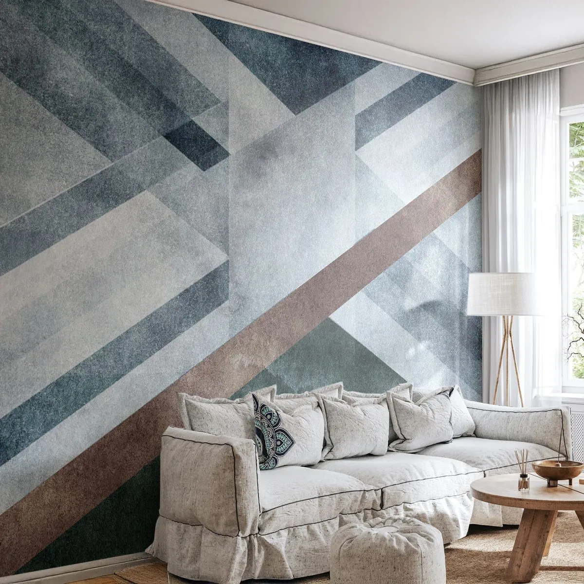 Fotomural Premium Canvas - Sofisticada elegancia de la geometría - Líneas, Geometría, Abstracción - 350x256 cm