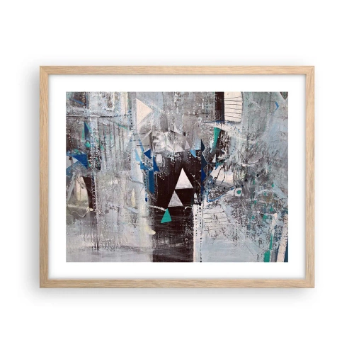 Póster en marco roble claro - El orden superior de los triángulos - 50x40 cm