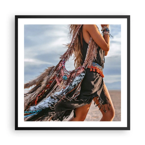 Póster en marco negro - La chamana - 60x60 cm