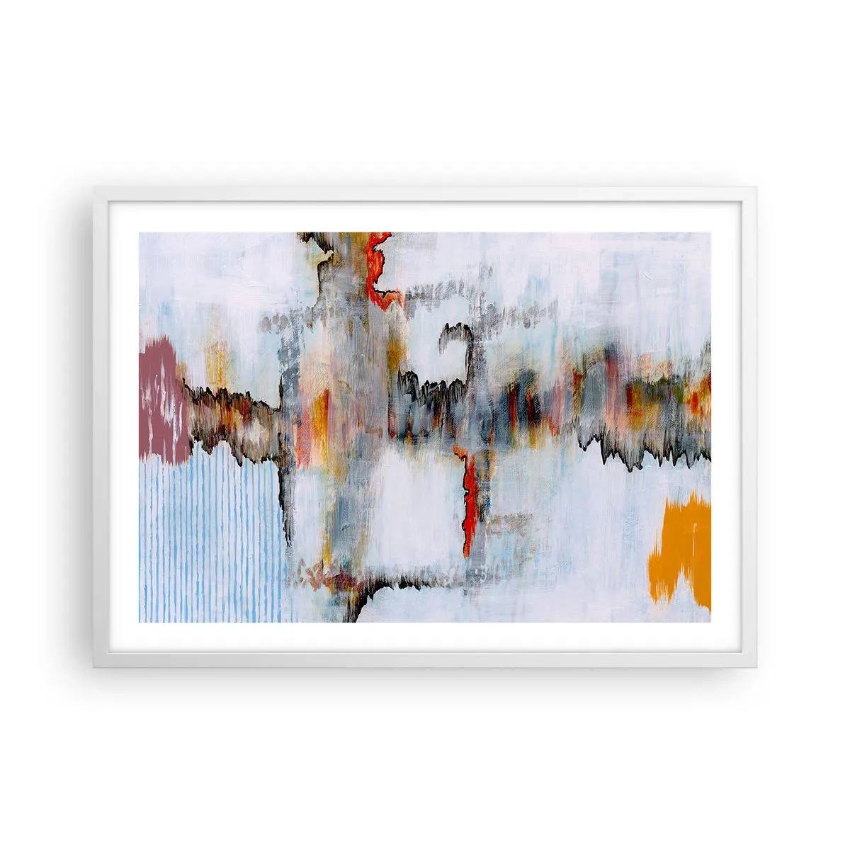 Póster en marco blanco - Abstracto sobre el agua - 70x50 cm