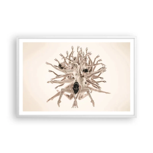 Póster en marco blanco - Floreciendo en la danza - 91x61 cm