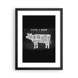 Póster en marco negro - Manual del carnicero - 30x40 cm