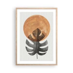 Póster en marco roble claro - Siempre el sol - 50x70 cm