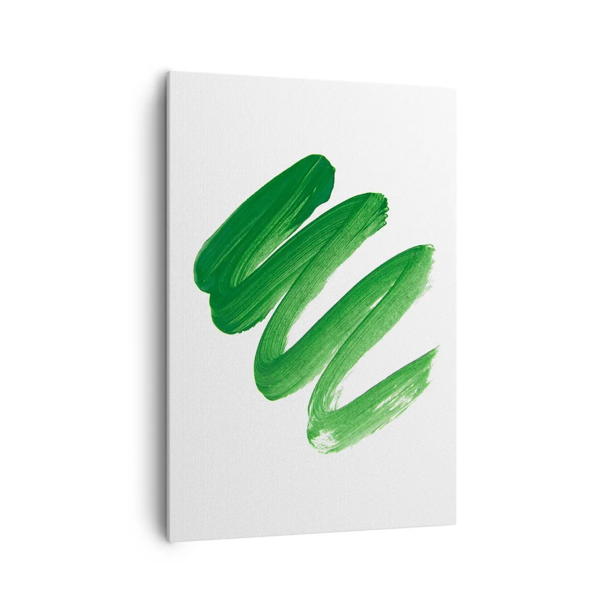 Cuadro sobre lienzo - Impresión de Imagen - Trazo de pincel abstracto verde sobre fondo blanco - 70x100cm - Una broma verde - Decoración de pared moderna para salón y dormitorio ARTTOR