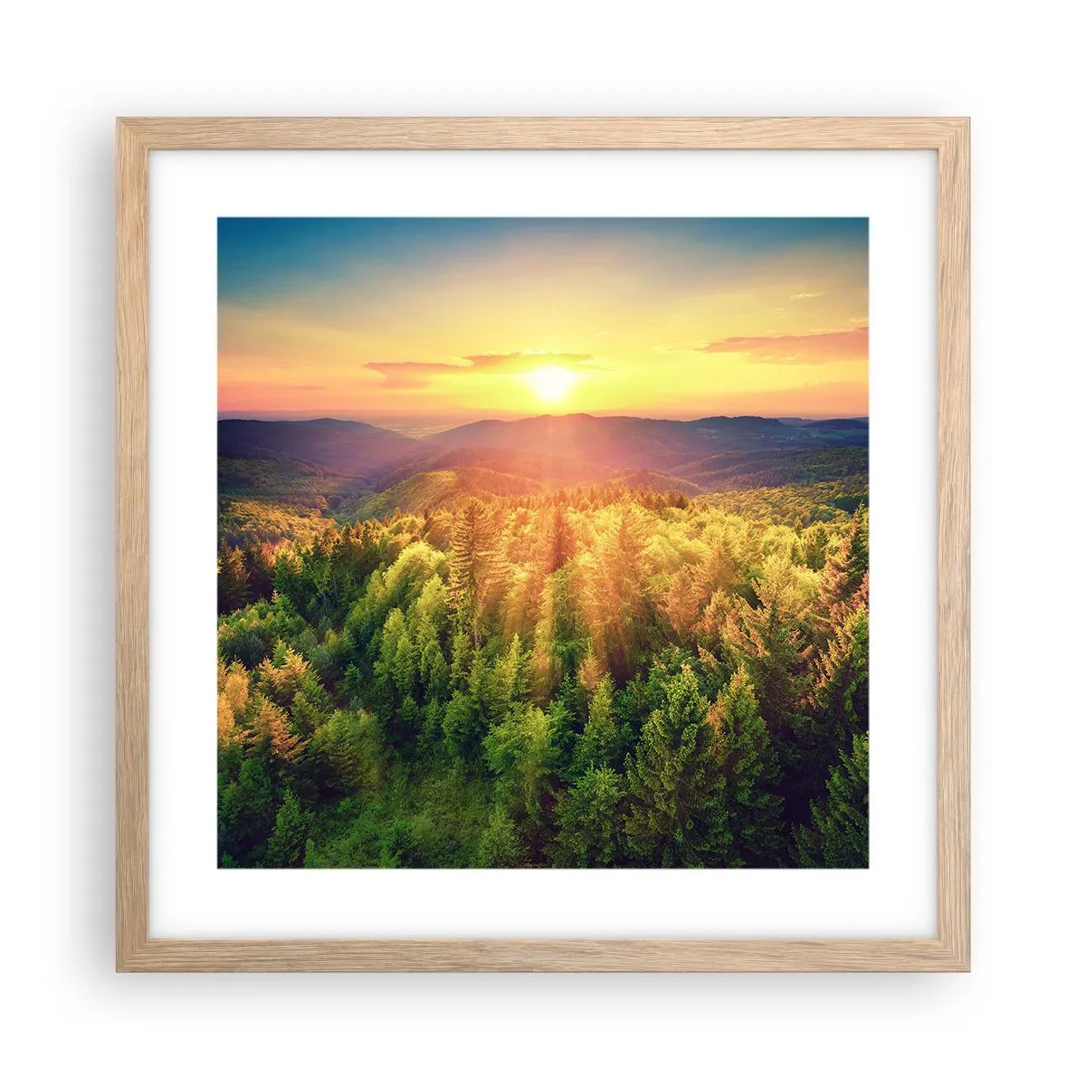 Póster en marco roble claro - Desde lo alto - 40x40 cm
