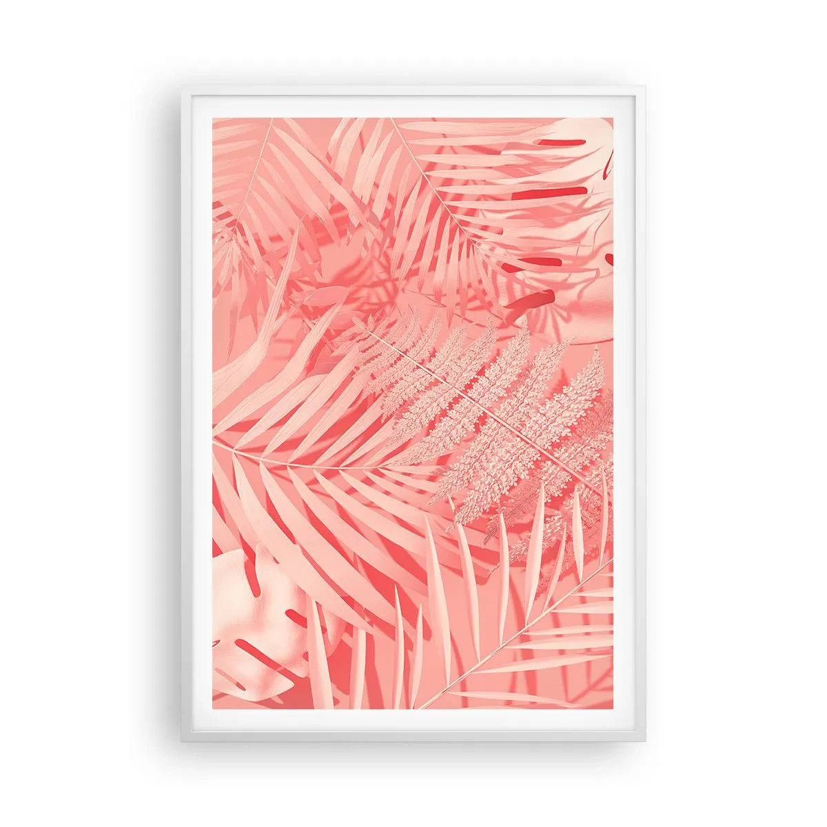 Póster en marco blanco - Concepto rosa - 70x100 cm