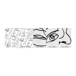 Muestra de fotomural Premium Canvas - Entre emociones enredadas - Caras, Línea, Ojos - 100x30 cm