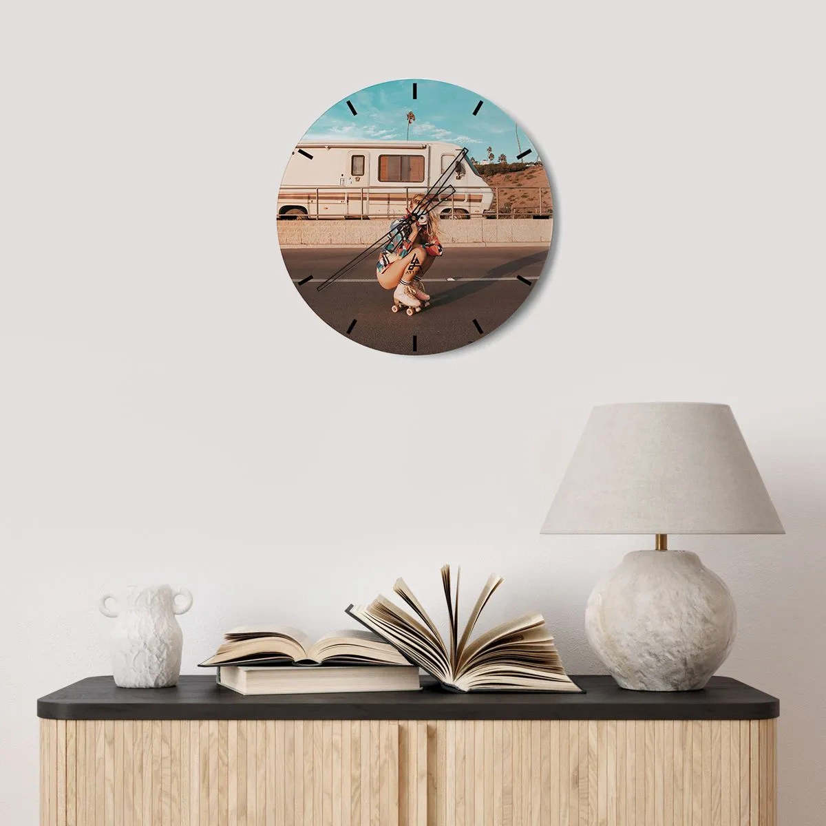 Reloj de pared - Reloj de vidrio - ¡Sonrían, por favor! - 40x40 cm