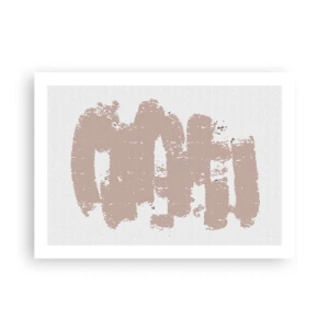 Póster - Abstracción en rosa suave - 70x50 cm