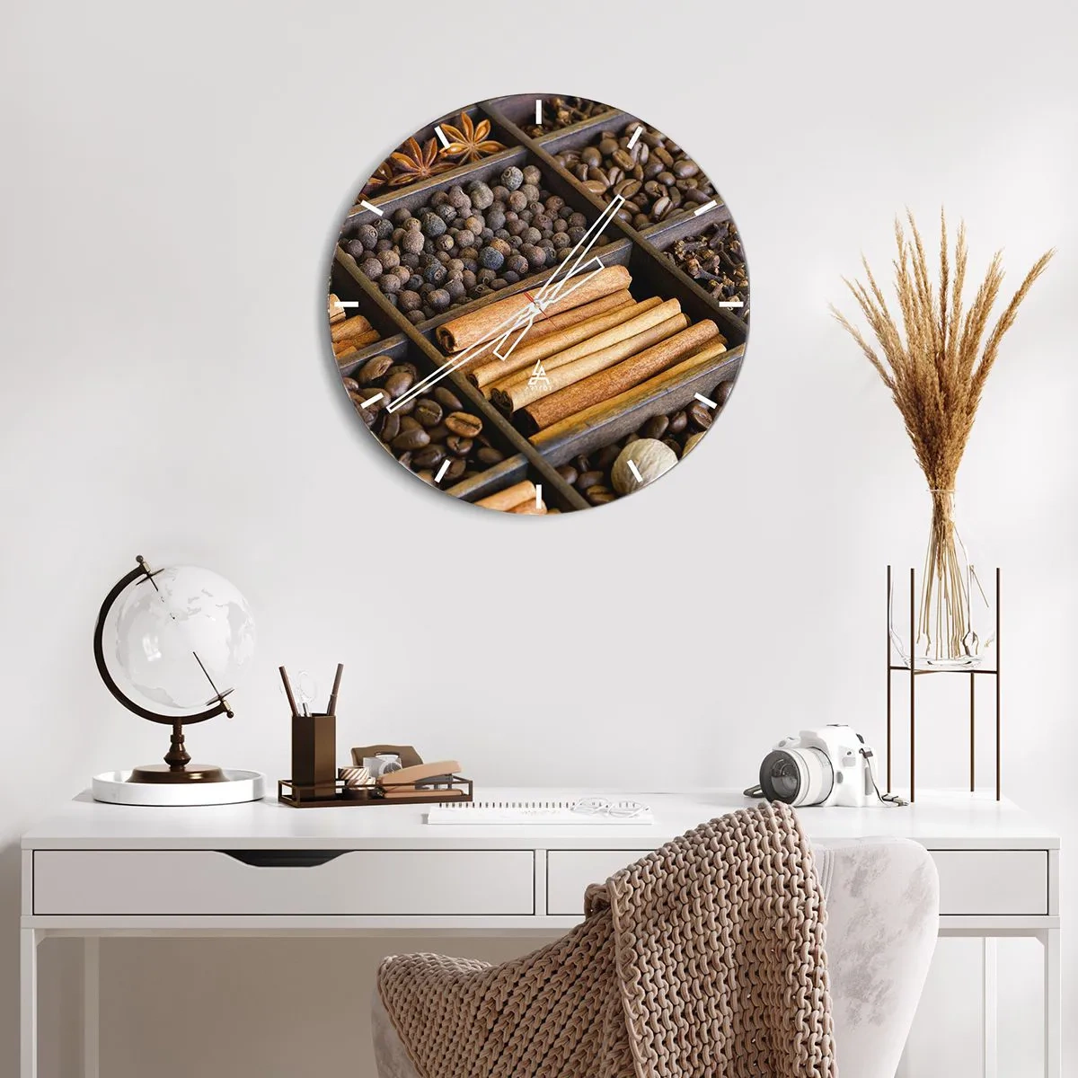 Reloj de pared - Reloj de vidrio - Un tesoro de aromas - 40x40 cm