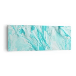 Cuadro sobre lienzo - Impresión de Imagen - Un motivo abstracto en tonos pastel de azul y blanco. - 140x50cm - Juntos para siempre - Decoración de pared moderna para salón y dormitorio ARTTOR
