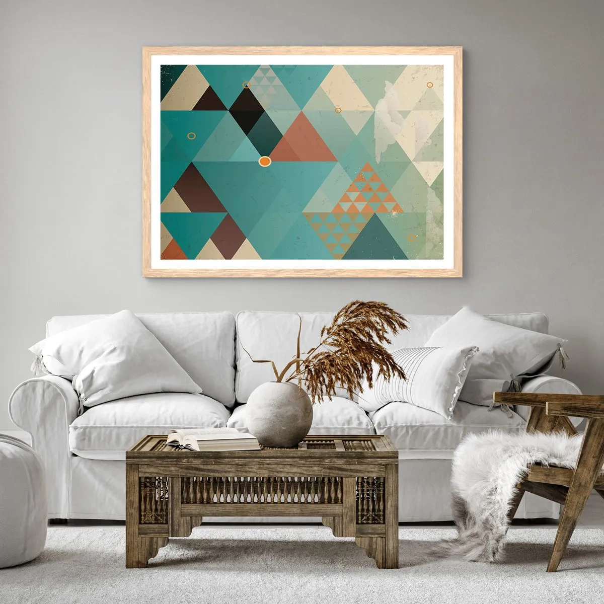 Póster en marco roble claro - Uno para todos y todos para uno - 50x40 cm