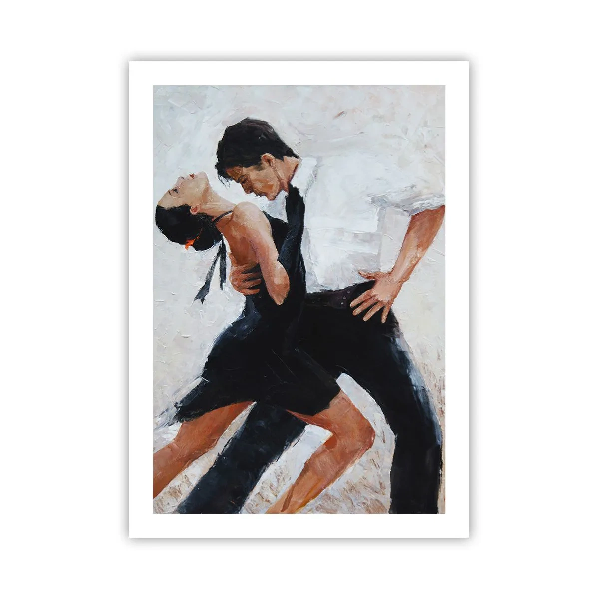 Póster - Una pareja bailando en una pose dinámica. - 50x70cm - El tango de mis sueños - Decoración de pared moderna para salón y dormitorio ARTTOR