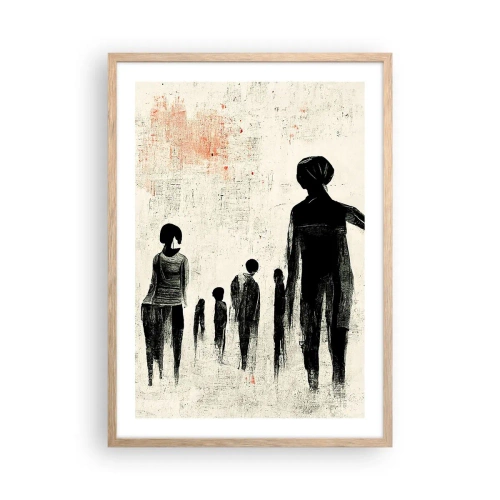 Póster en marco roble claro - Contra la soledad - 50x70 cm