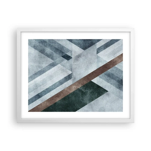 Póster en marco blanco - Sofisticada elegancia de la geometría - 50x40 cm