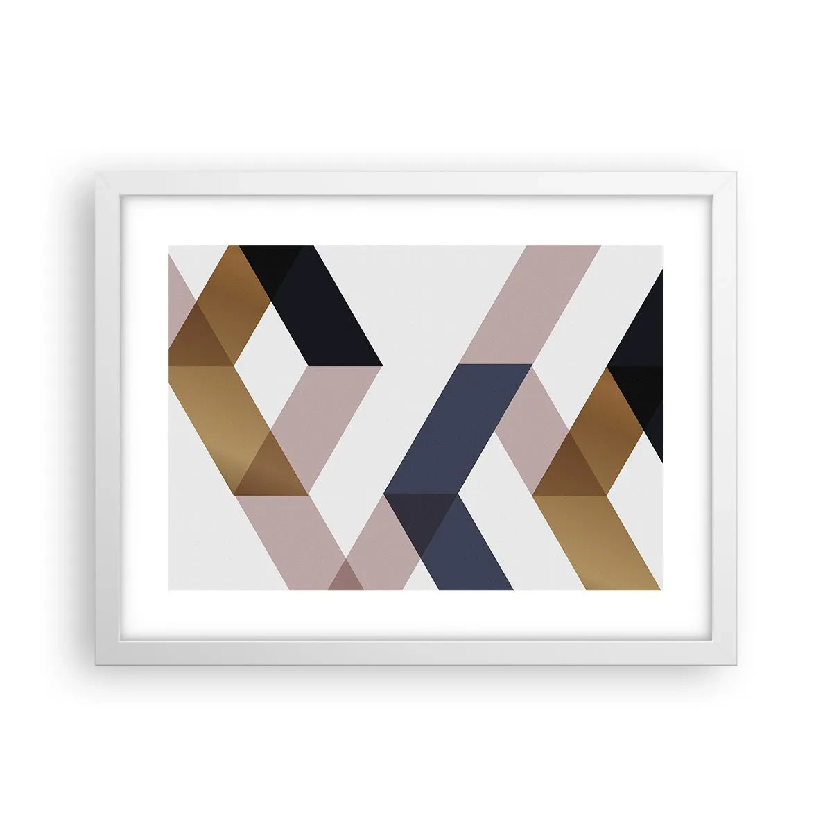 Póster en marco blanco - Rectas y ángulos - 40x30 cm