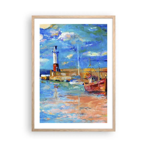 Póster en marco roble claro - Tarde en la bahía del arco iris - 50x70 cm